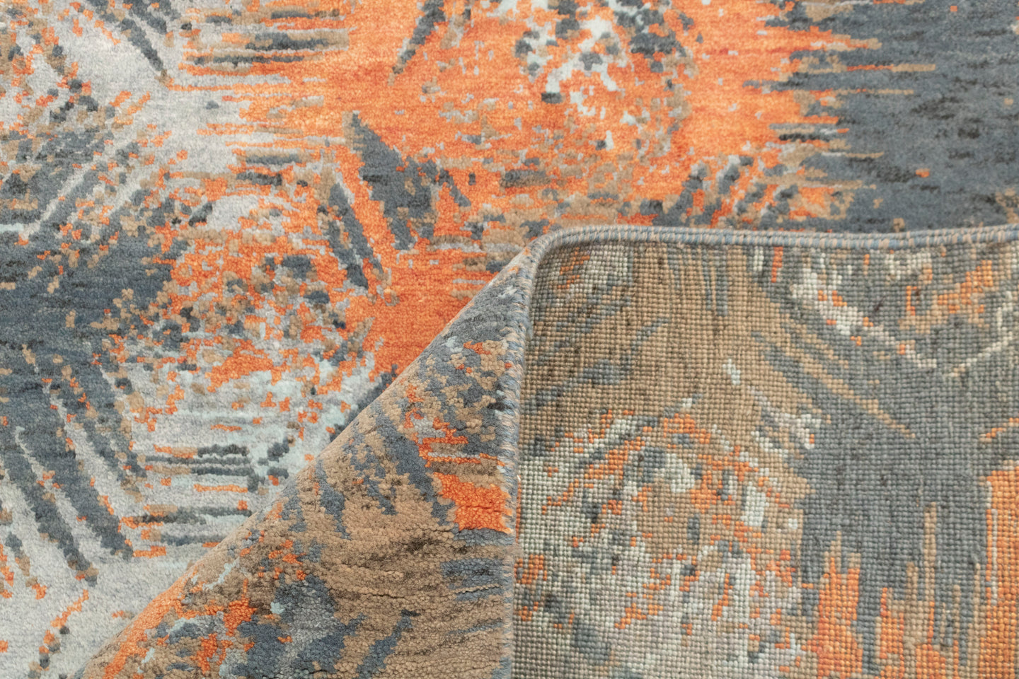 6x9 Erased Granite Colorful Geometric Handmade Rug | Best Rugs Online UK